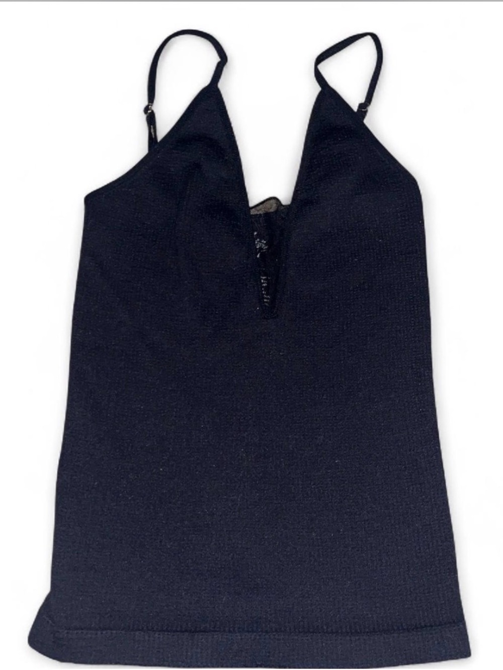 Free People Black V-Neck Knit Cami with Adjustable Straps